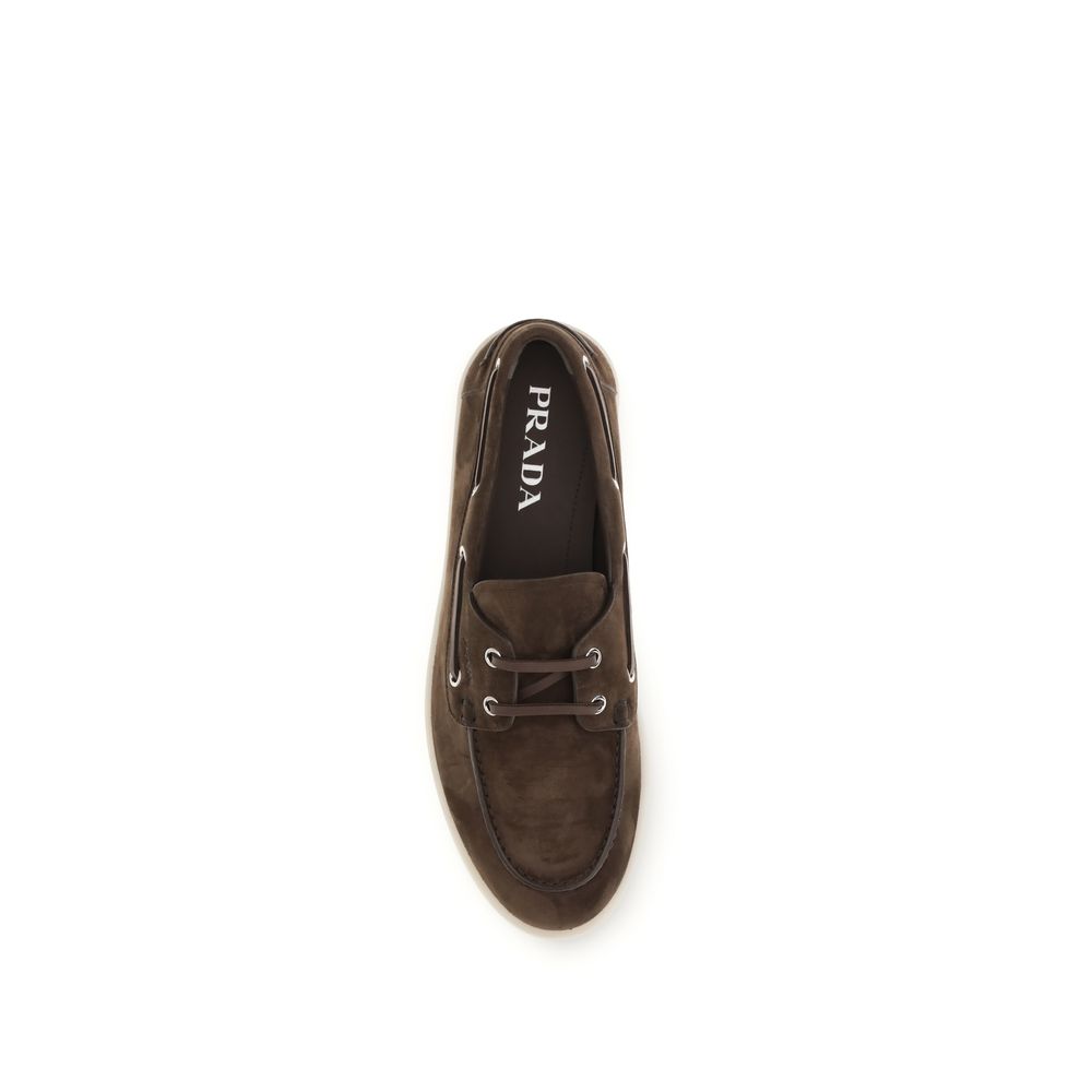 Prada Calf Leather Loafers in Brown