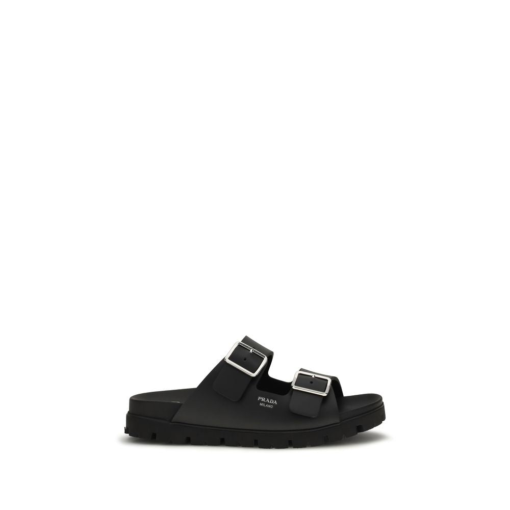 Prada Calf Leather Sandals in Black