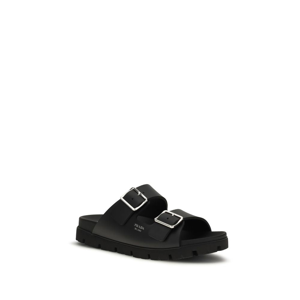 Prada Calf Leather Sandals in Black
