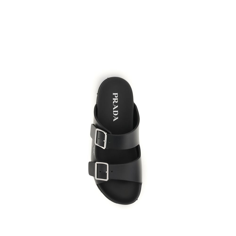 Prada Calf Leather Sandals in Black