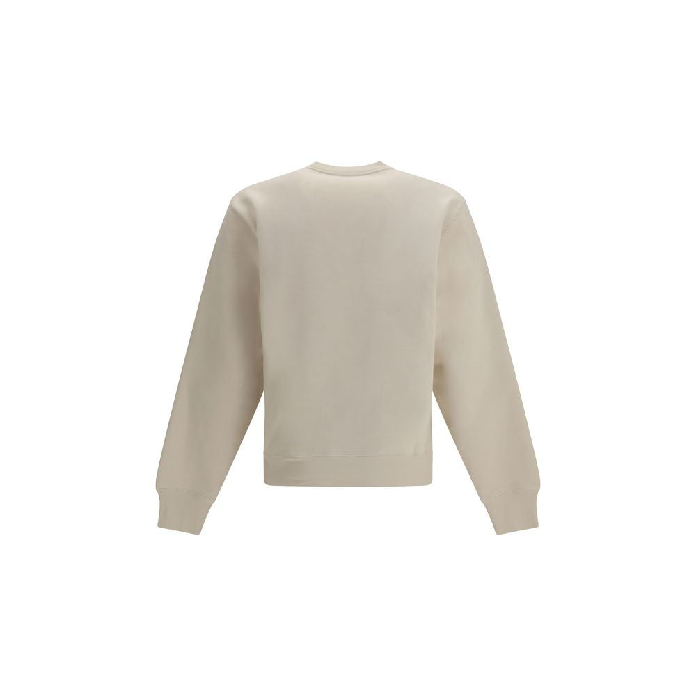 Saint Laurent Embroidered Cotton Sweatshirt in Beige
