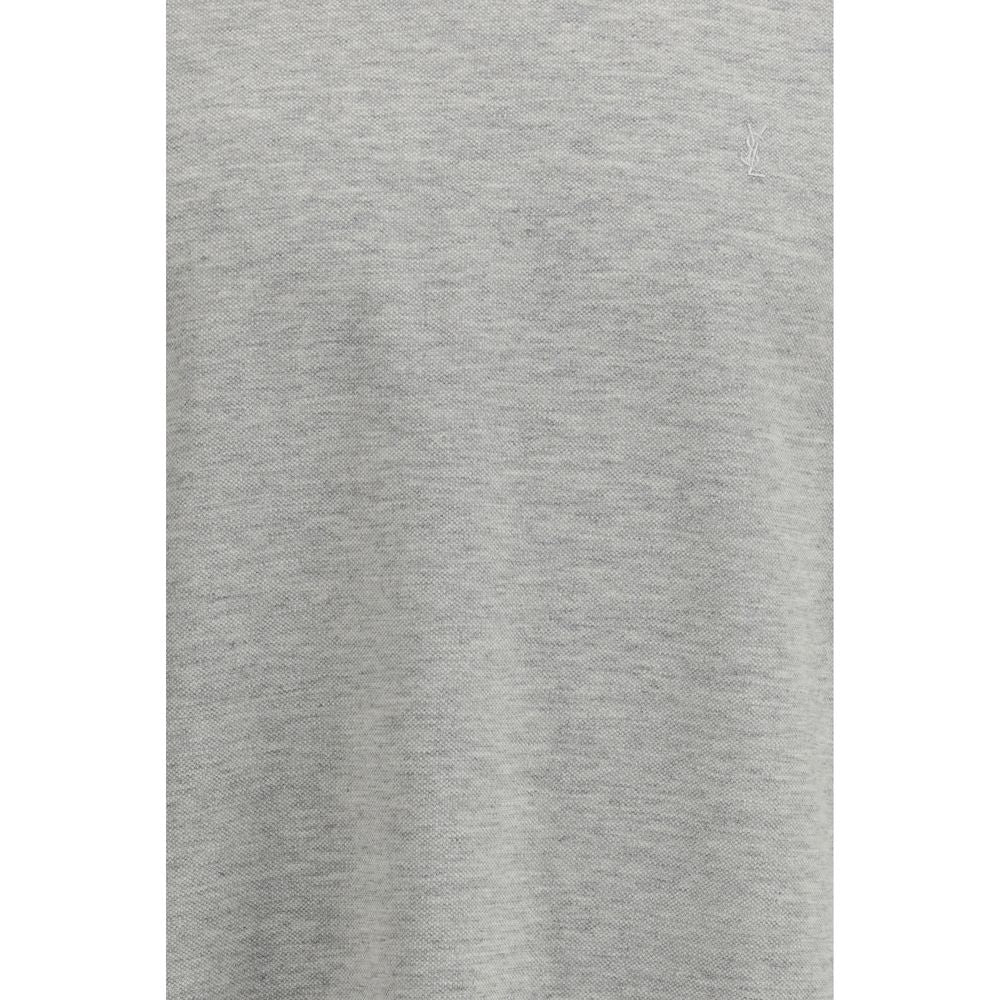Saint Laurent Cotton Piqué T-Shirt in Grey