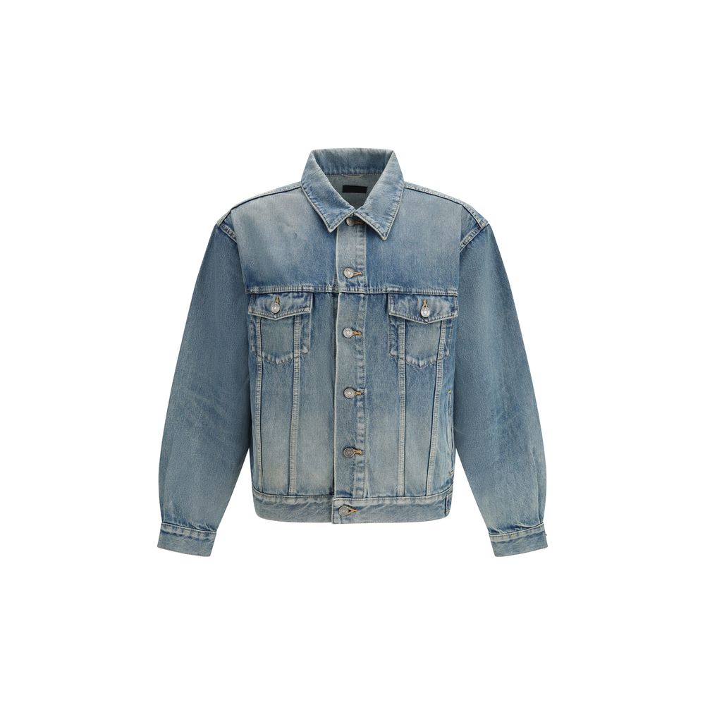 Saint Laurent Cotton Denim Trucker Jacket in Blue