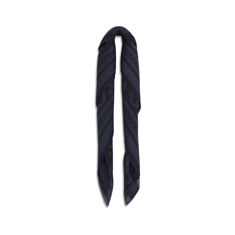 Fendi Wool and Silk Square Scarf in Blue
