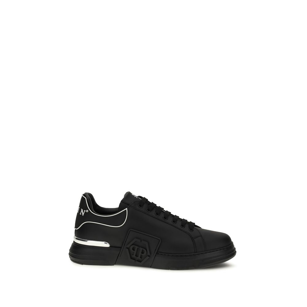 Philipp Plein Calfskin Leather Logo Sneakers mens luxury fashion - Mens Edit