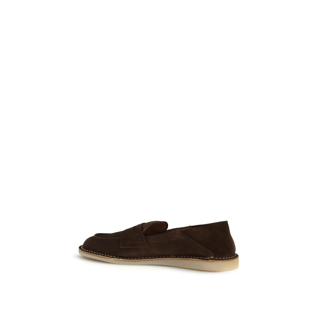 Dolce & Gabbana Calf Leather Slip-On Loafers in Brown