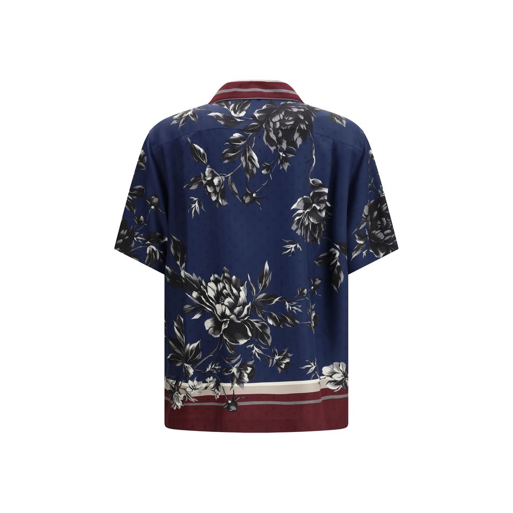 Dolce & Gabbana 100% Silk Patterned Shirt in Blue