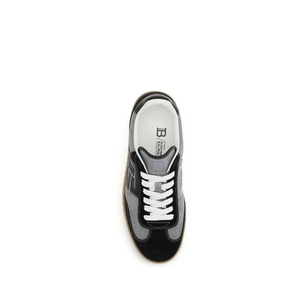 Balmain Calf Leather Low Top Sneakers in Grey