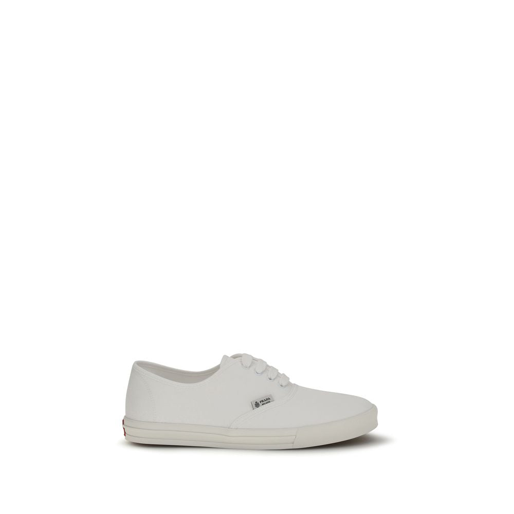 Prada Couture Cotton Drill Low-Top Sneakers in White