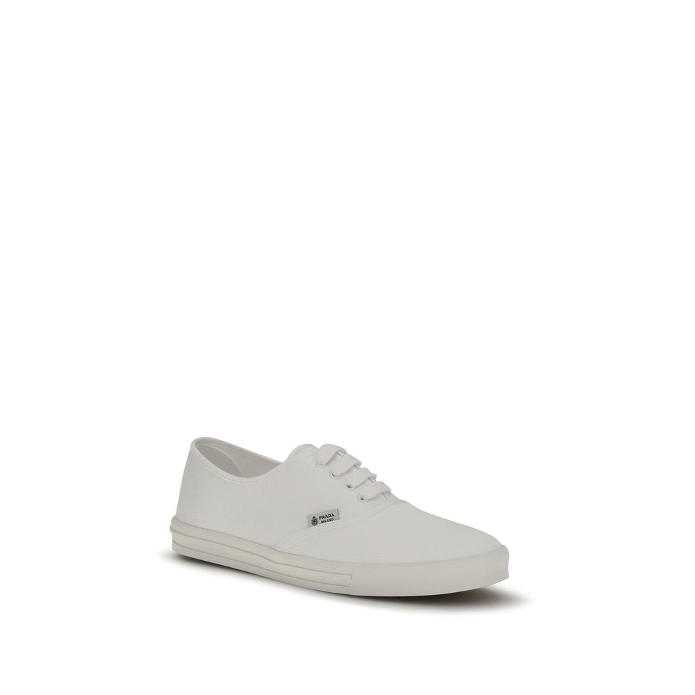 Prada Couture Cotton Drill Low-Top Sneakers in White