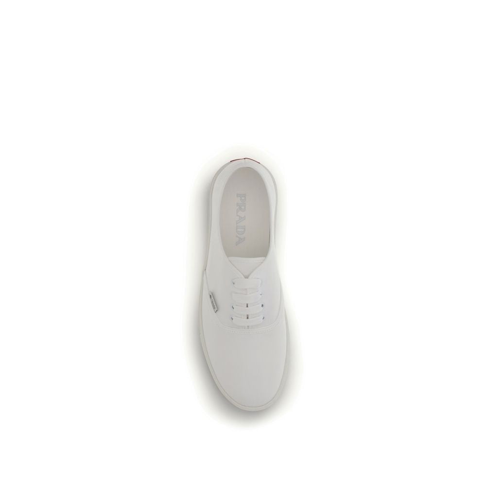 Prada Couture Cotton Drill Low-Top Sneakers in White