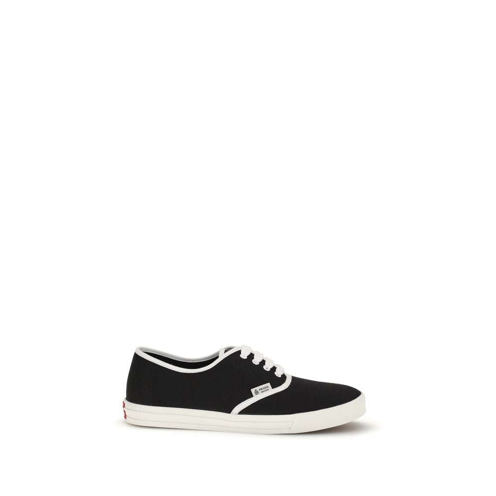 Prada Cotton Drill High-Top Sneakers in Black