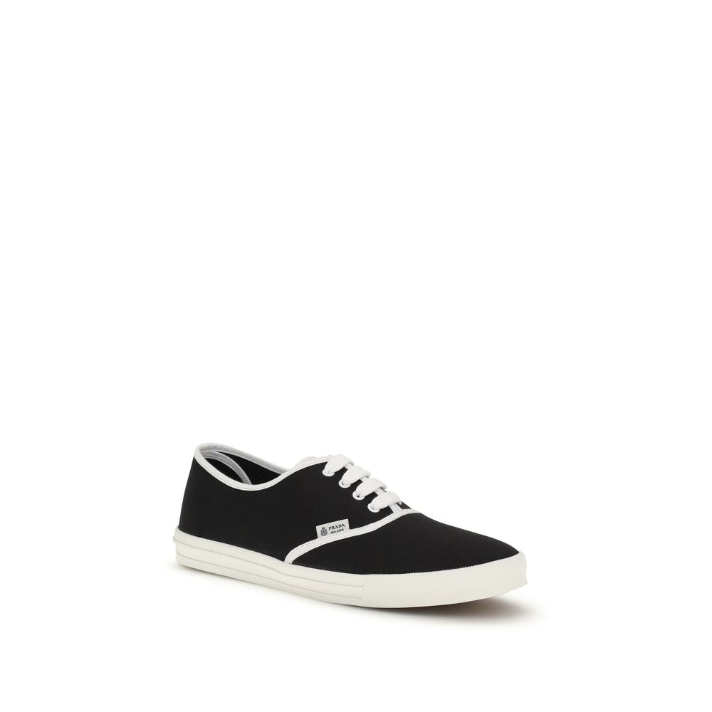 Prada Cotton Drill High-Top Sneakers in Black