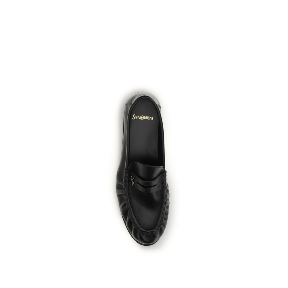 Saint Laurent Μοκασίνια από Δέρμα Μοσχαριού σε Μαύρο
