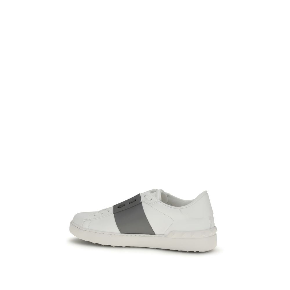 Valentino Garavani Calf Leather Slip-On Sneakers in White