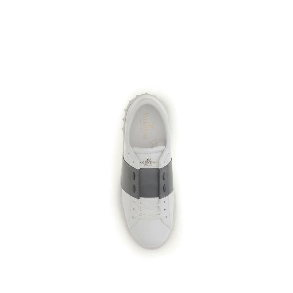 Valentino Garavani Calf Leather Slip-On Sneakers in White