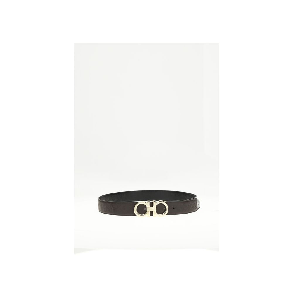 Ferragamo Reversible Gancini Buckle Belt from Calf Leather in Brown