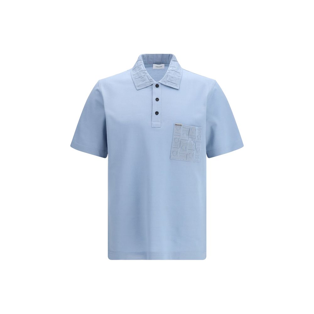 Ferragamo Cotton Polo Shirt Monogram Detail mens luxury fashion - Mens Edit