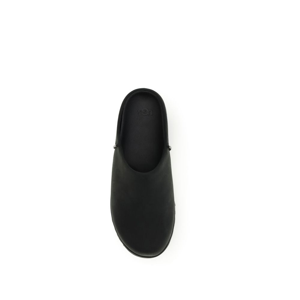 UGG Calf Leather Mules in Black