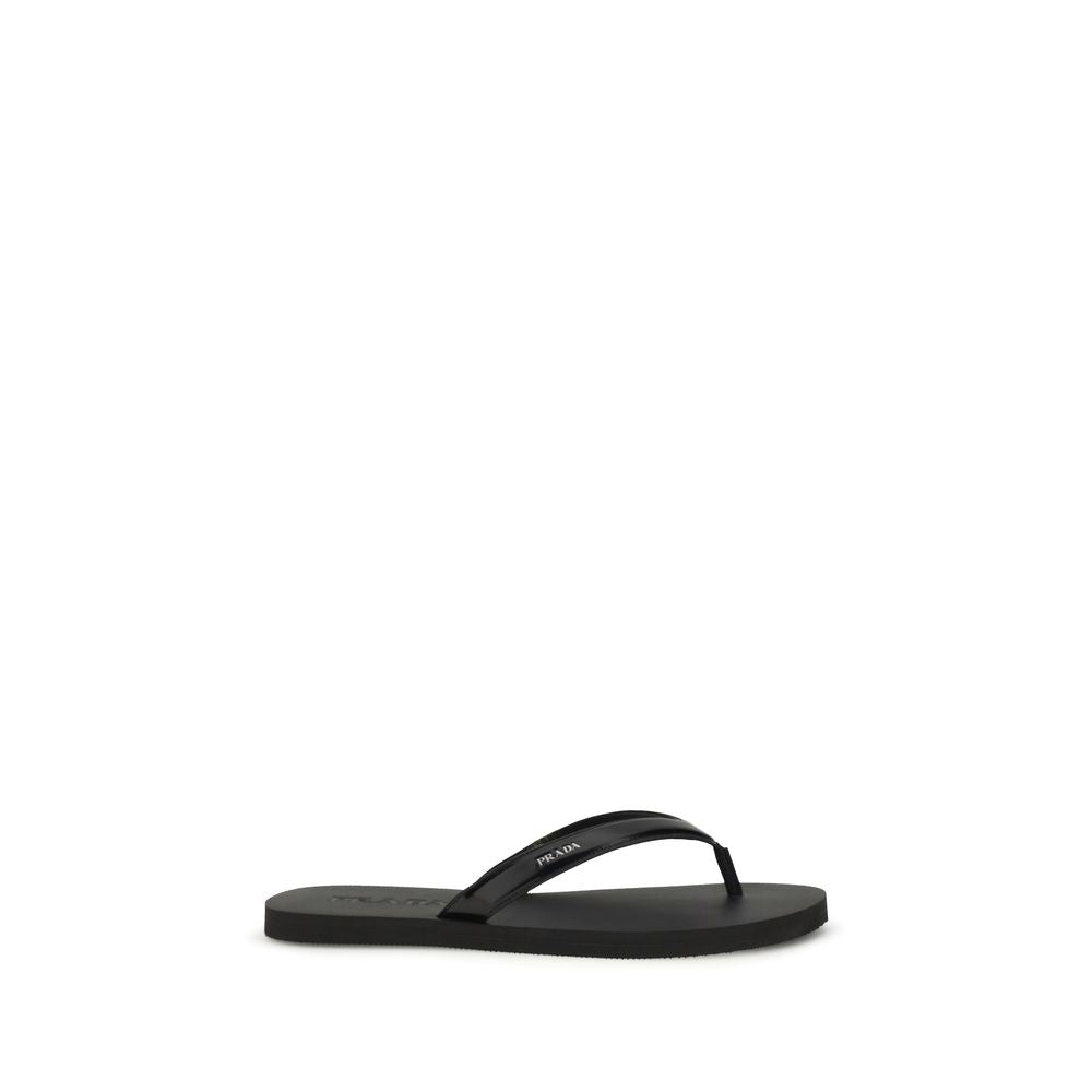 Black Calf Leather Bos Taurus Flip-Flop Sandals mens luxury fashion - Mens Edit