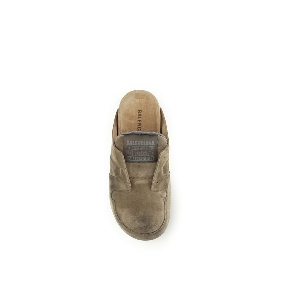 Balenciaga Mules από δέρμα μοσχαριού σε Μπεζ