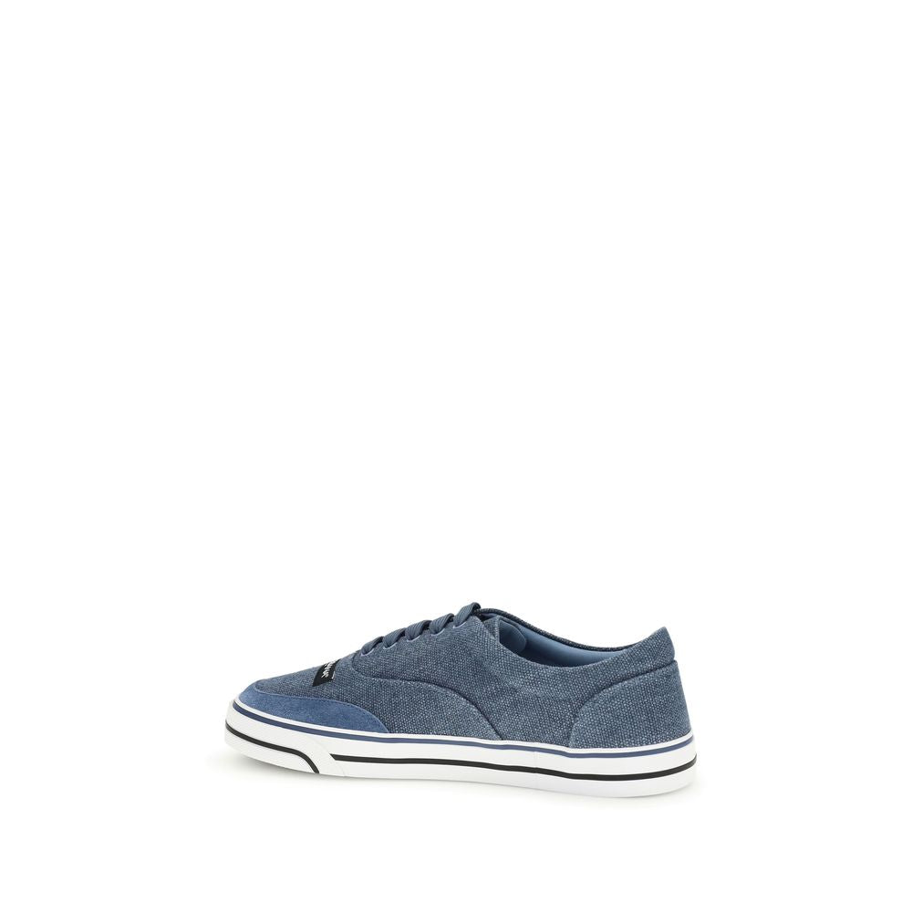 Dolce & Gabbana Linen Low Top Sneakers in Blue