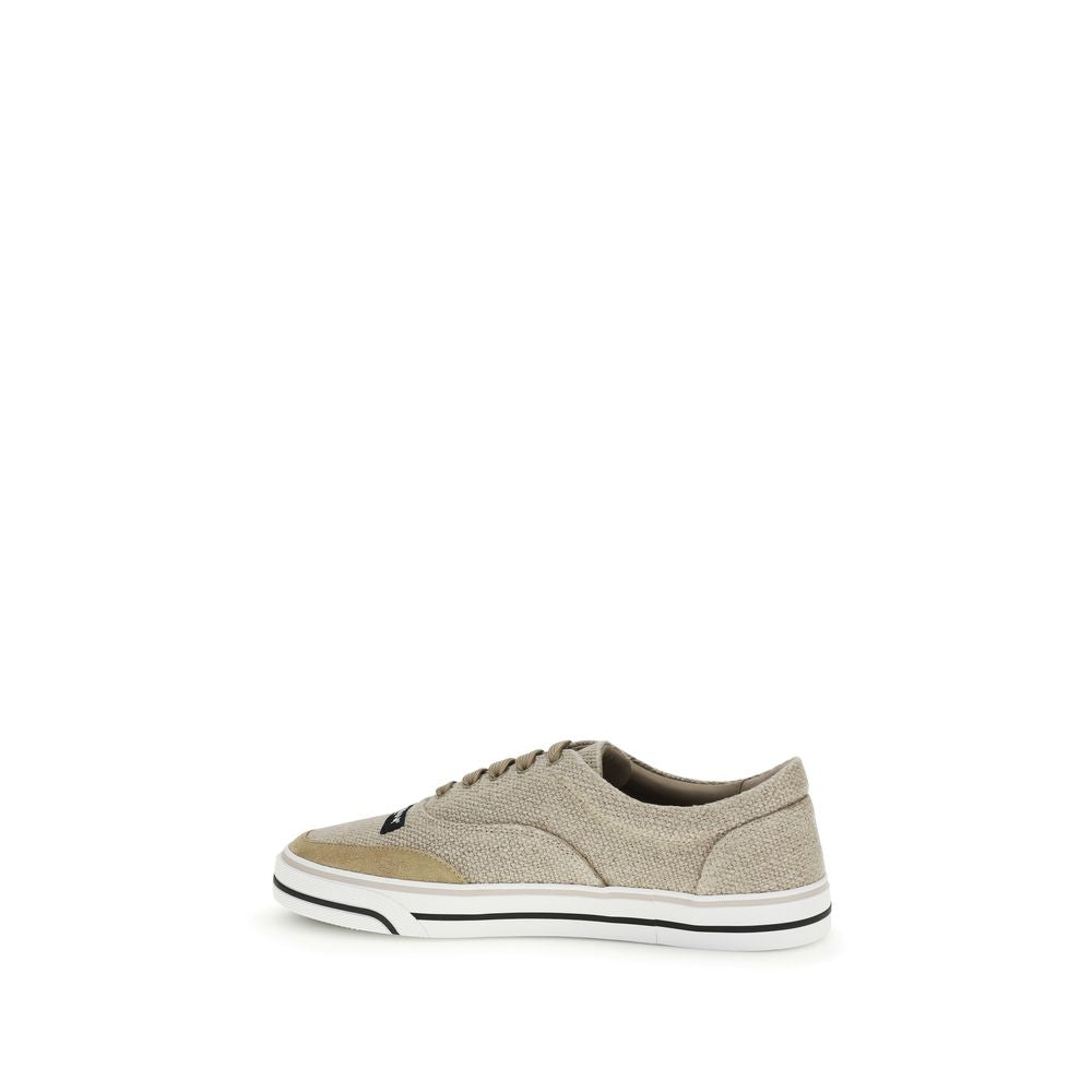 Dolce & Gabbana Linen Low Top Sneakers in Beige