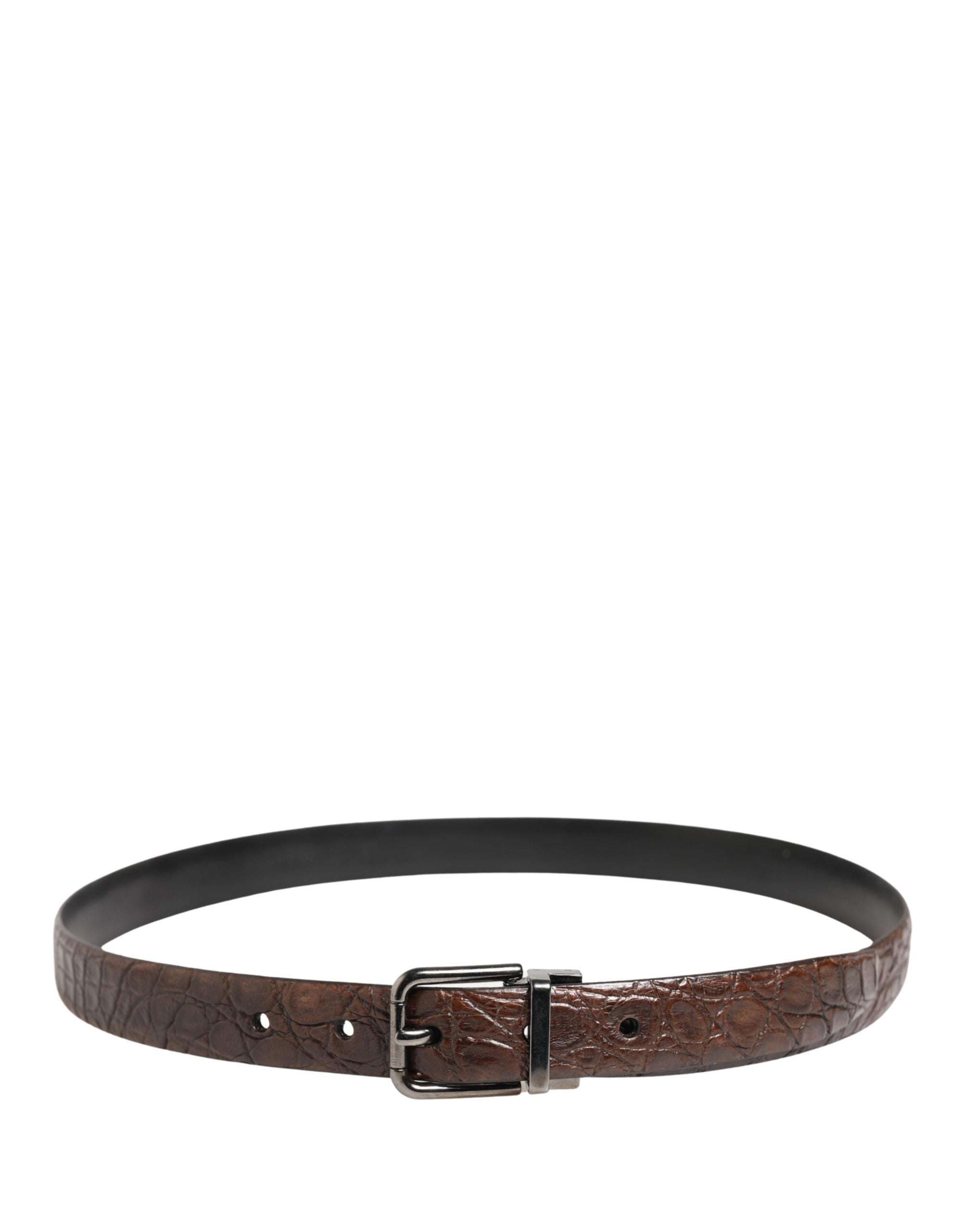 Dolce & Gabbana Caiman Leather Belt in Brown