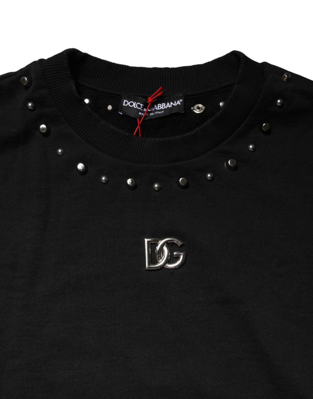 Dolce & Gabbana Embellished Cotton Sweatshirt in Black