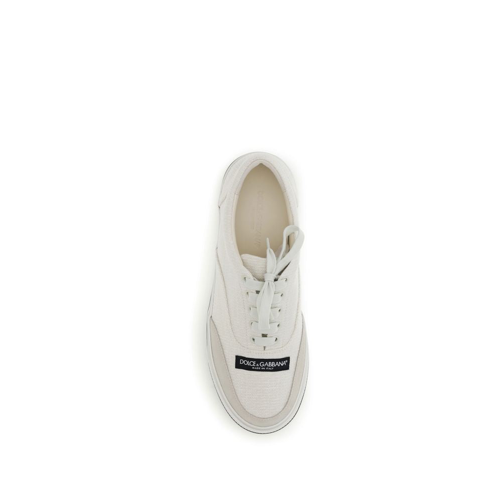 Dolce & Gabbana Linen Low Top Sneakers in White