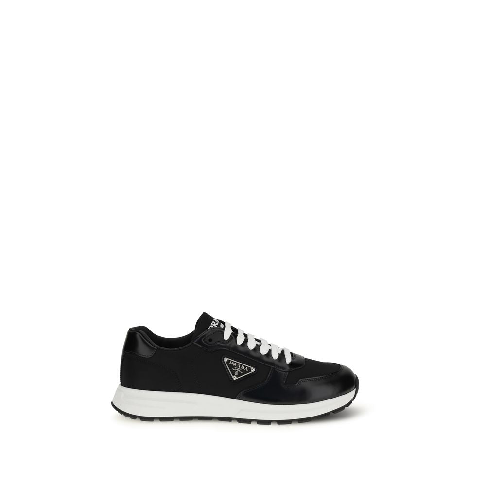 Prada Recycled Polyamide and Leather Sneakers in Black