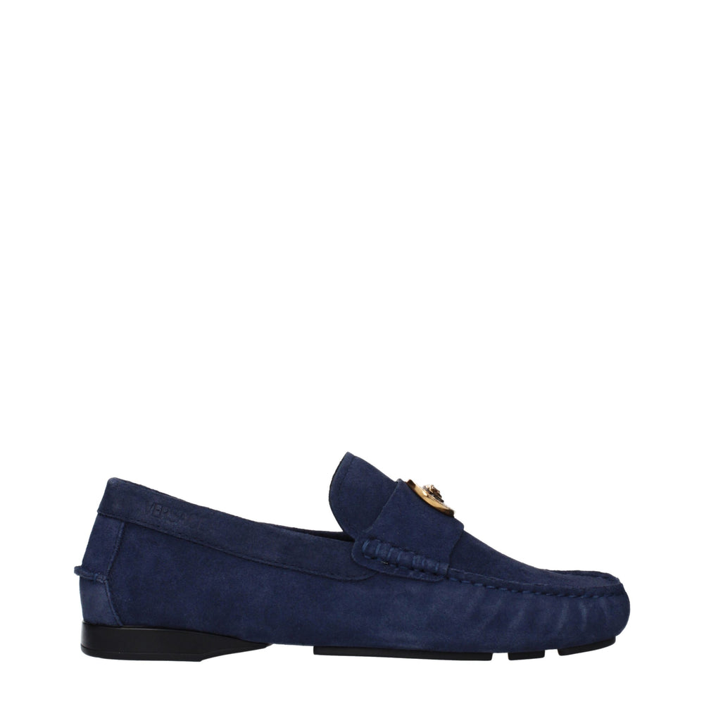 Versace Δερμάτινα Slip-On Loafers σε Μπλε
