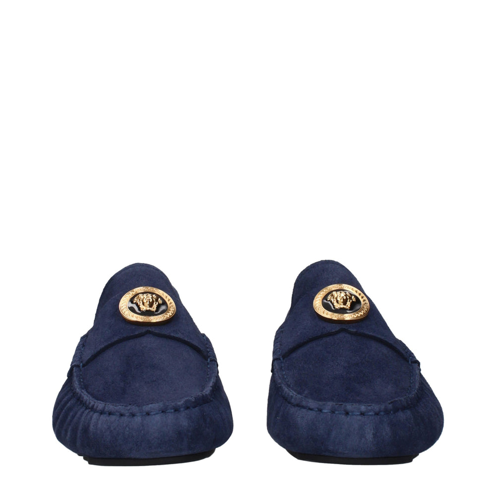 Versace Δερμάτινα Slip-On Loafers σε Μπλε