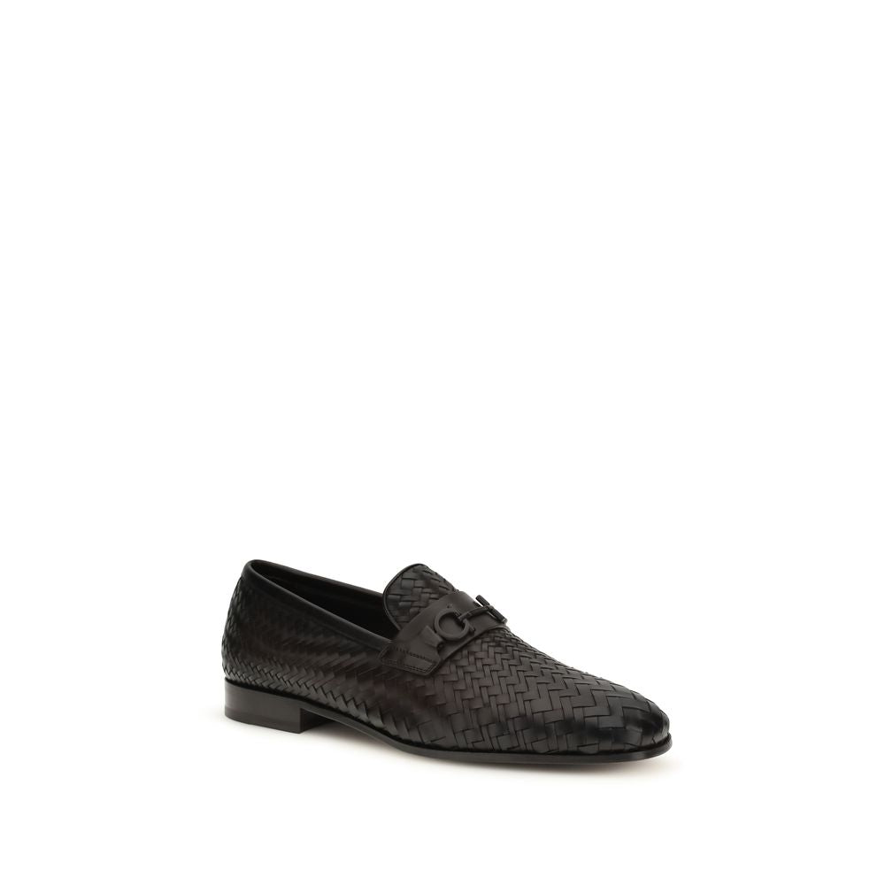 Ferragamo Δερμάτινα Loafers με Gancini Πόρπη σε Καφέ