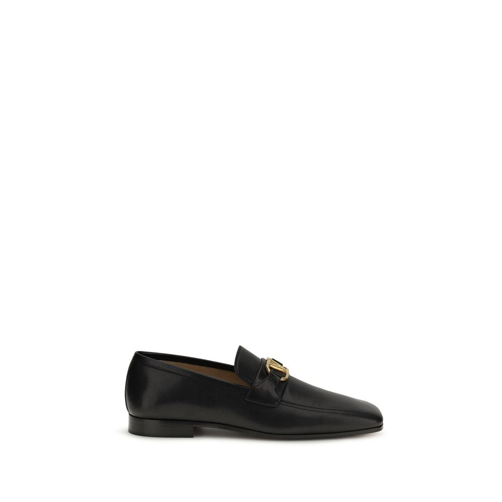 Valentino Garavani Goatskin Slip-On Loafers in Black