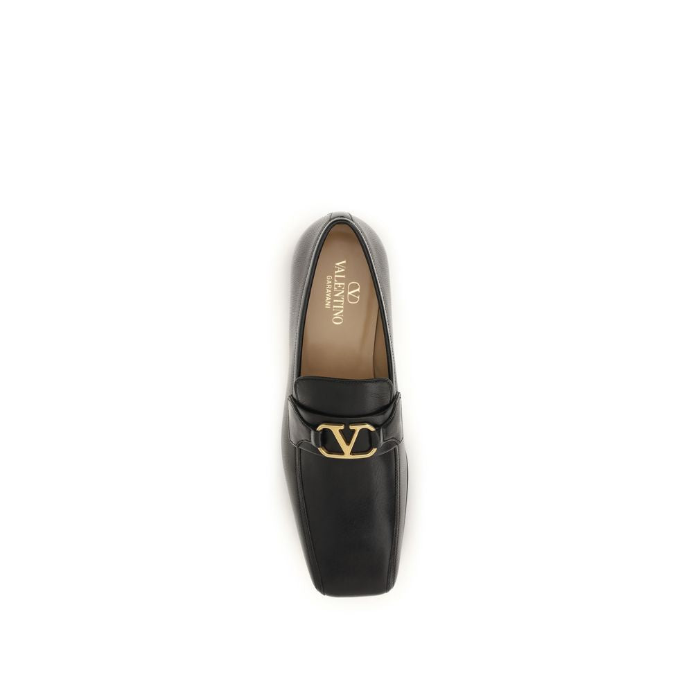 Valentino Garavani Goatskin Slip-On Loafers in Black