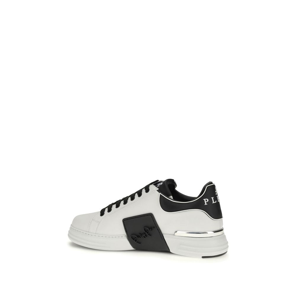 Philipp Plein Phantom Low-Top Calf Leather Sneakers in White