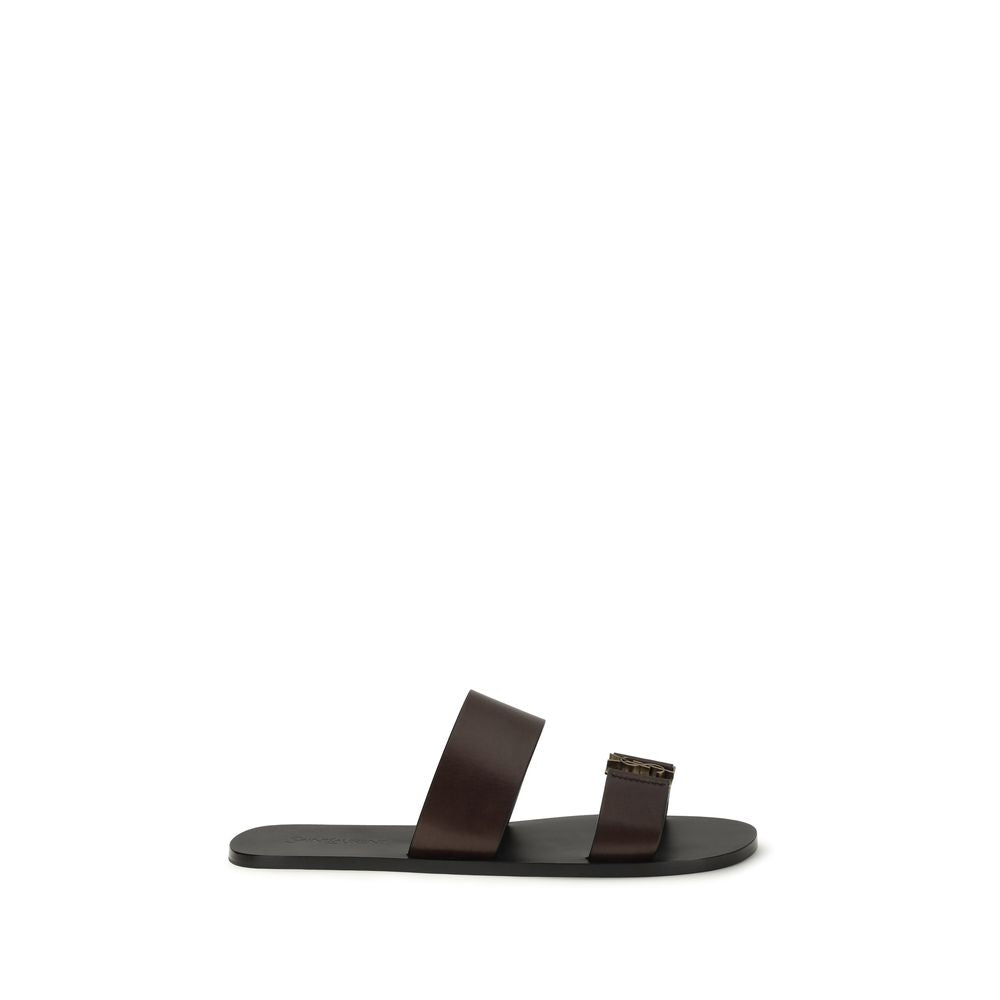 Brown Calf Leather Bos Taurus Flat Sandals mens luxury fashion - Mens Edit
