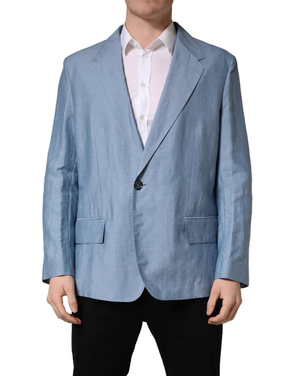 Dolce & Gabbana Linen Blazer in Light Blue