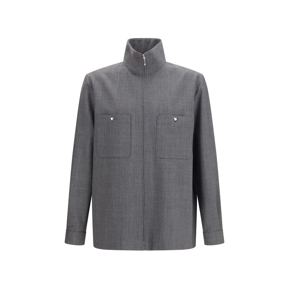 Valentino Mouliné Wool Shirt Jacket