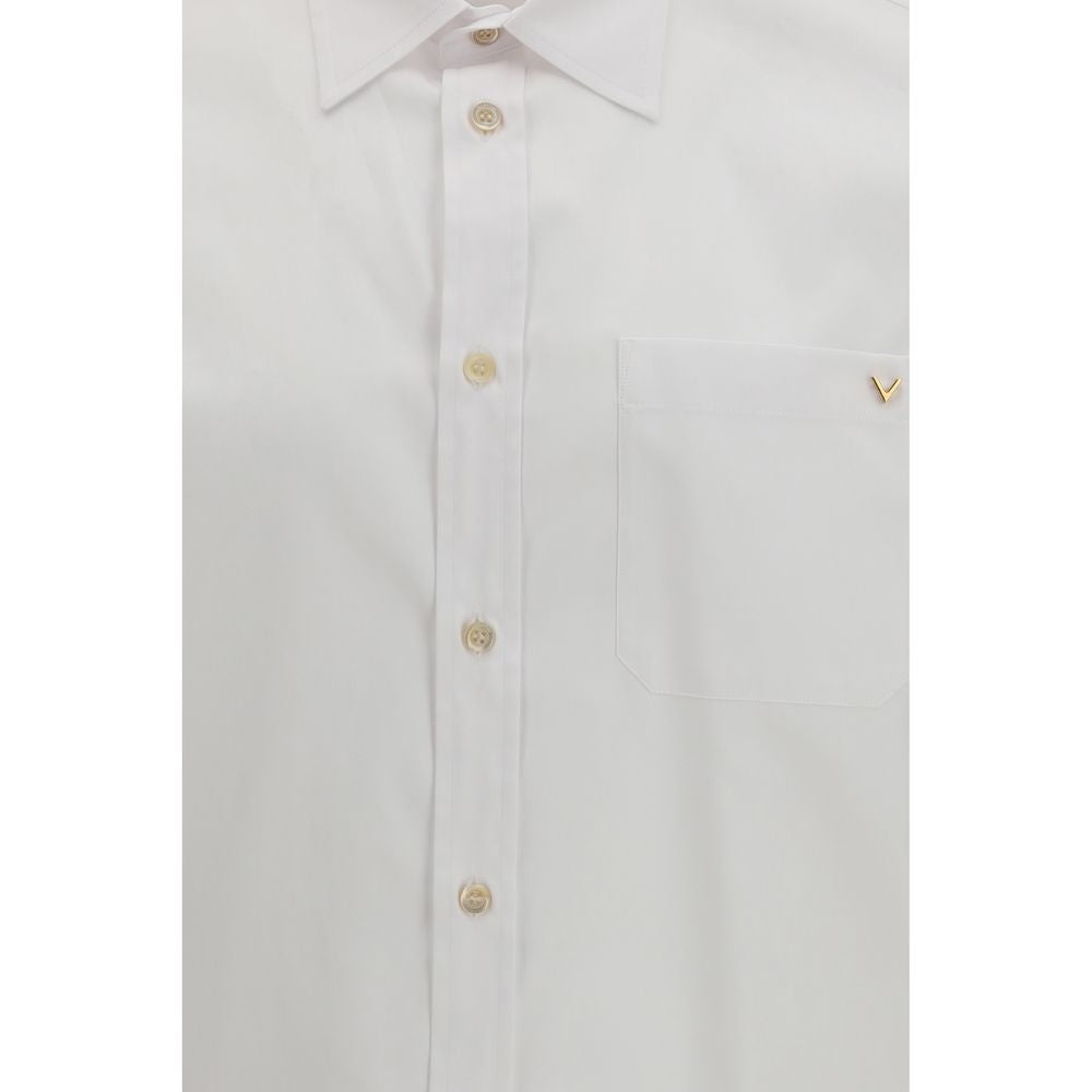 Valentino White Cotton Oxford Dress Shirt