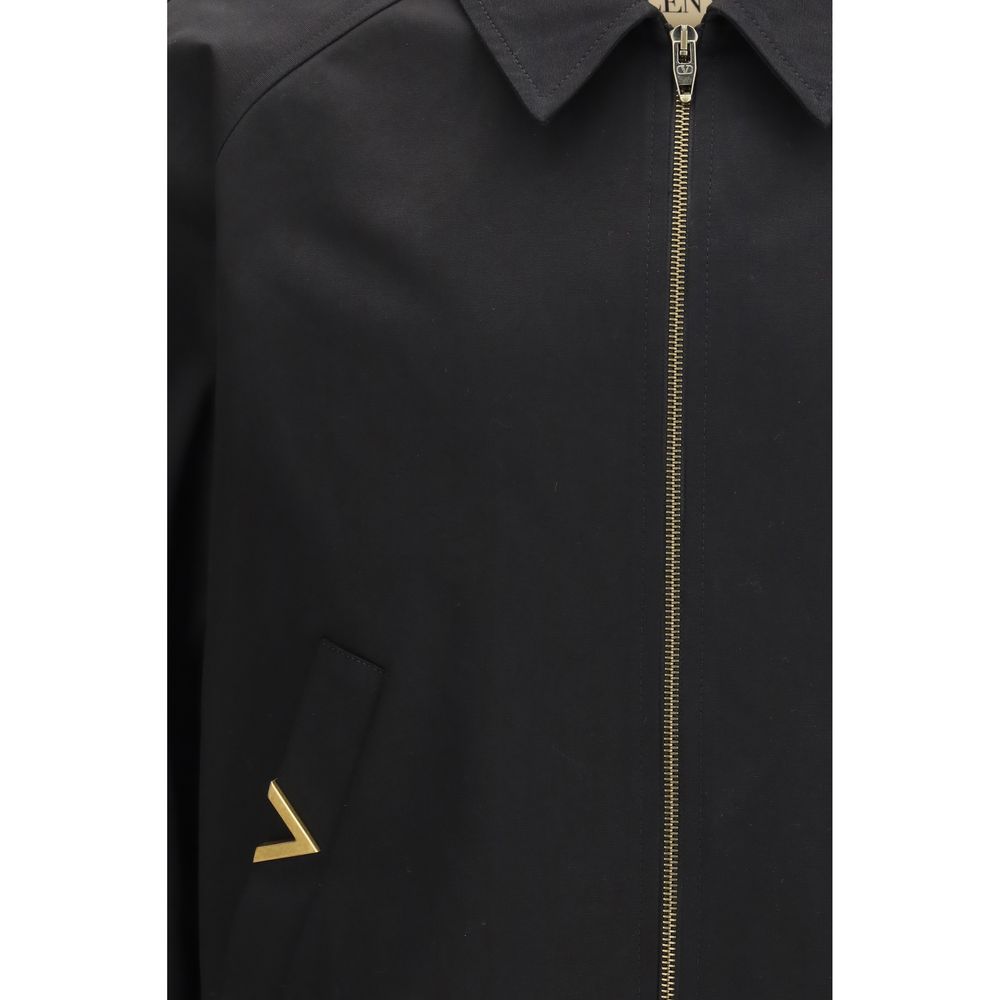Valentino Black Cotton Bomber Jacket