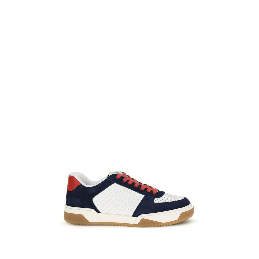 Valentino Garavani Calf Leather Low-Top Sneakers in Multicolour