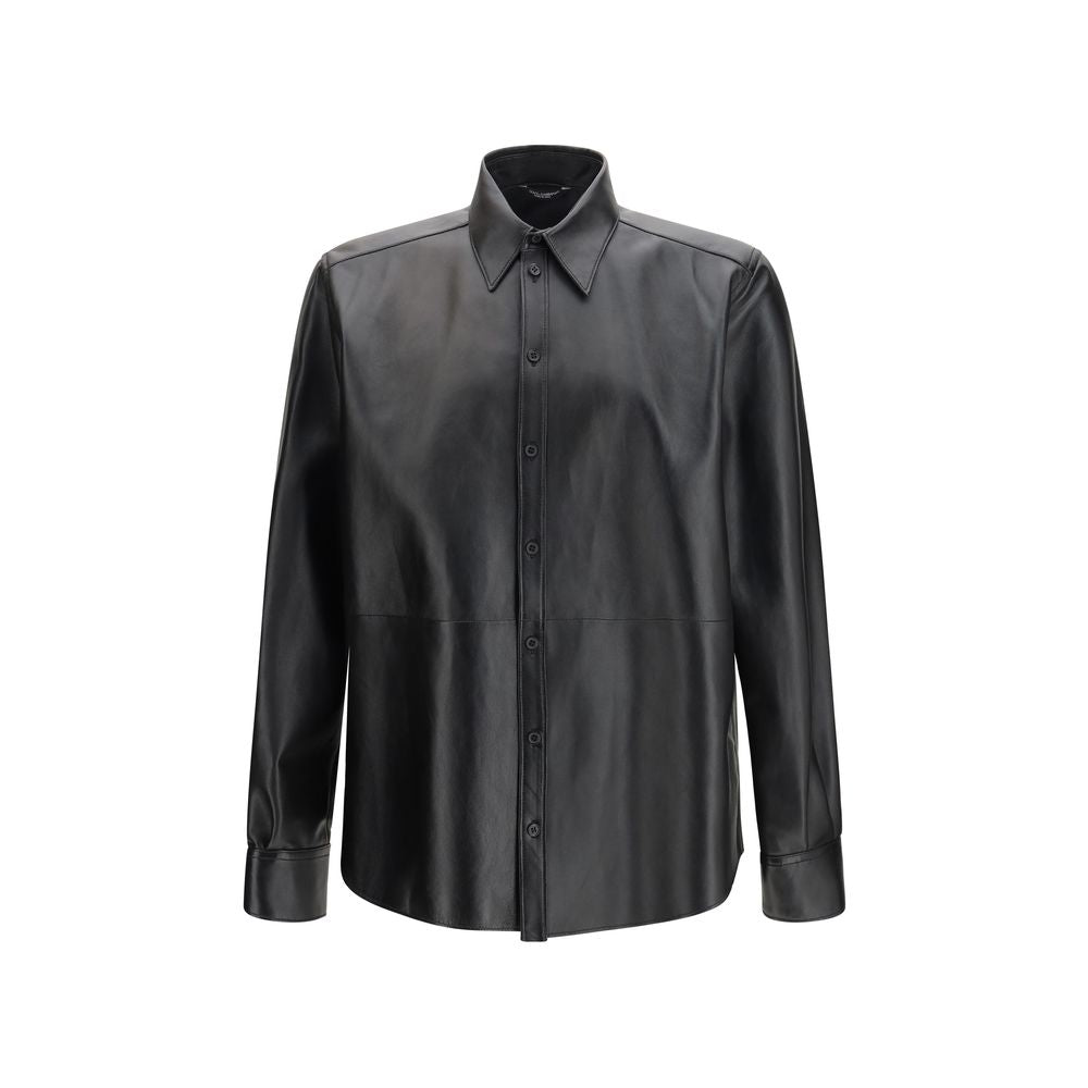 Black Leather Dress Shirt mens luxury fashion - Mens Edit