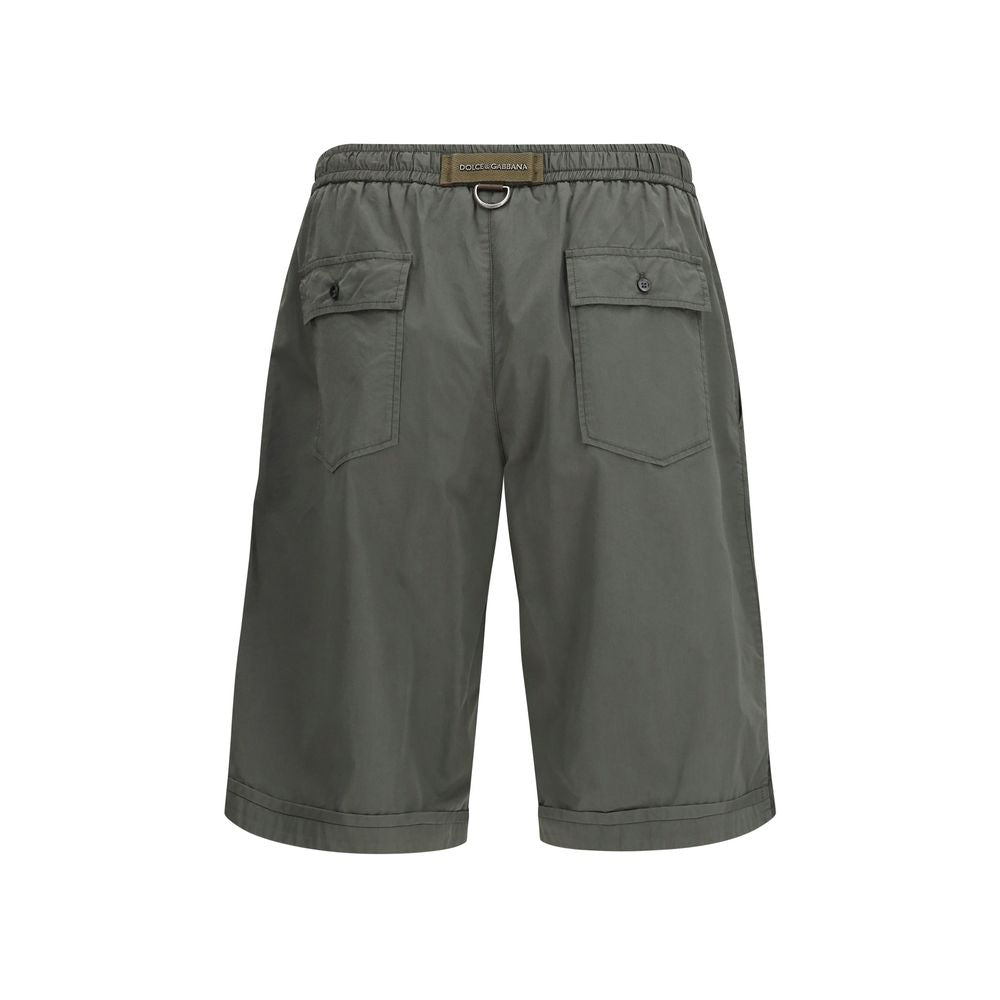 Dolce & Gabbana 100% Cotton Bermuda Shorts in Grey