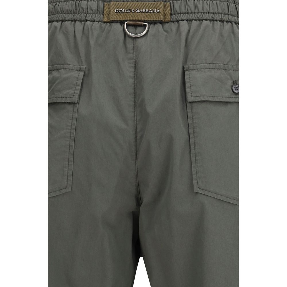 Dolce & Gabbana 100% Cotton Bermuda Shorts in Grey