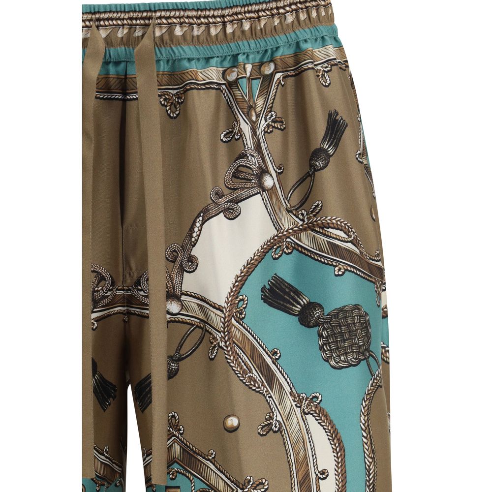 Dolce & Gabbana 100% Silk Bermuda Shorts in Multicolor
