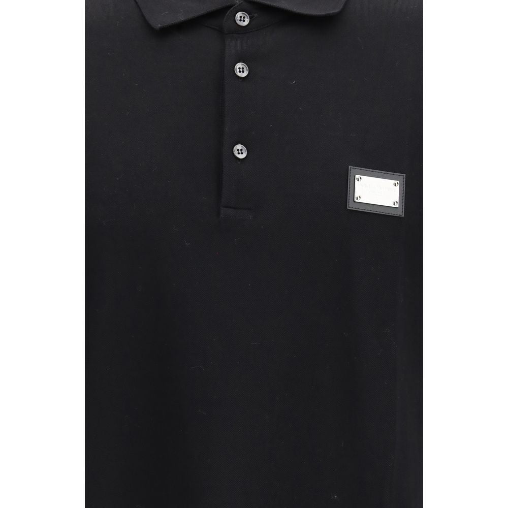 Dolce & Gabbana 100% Cotton Polo Shirt in Black