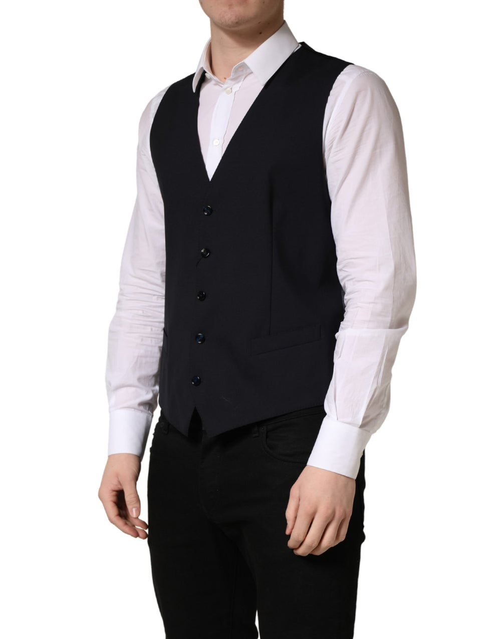 Dolce & Gabbana Virgin Wool Waistcoat in Black
