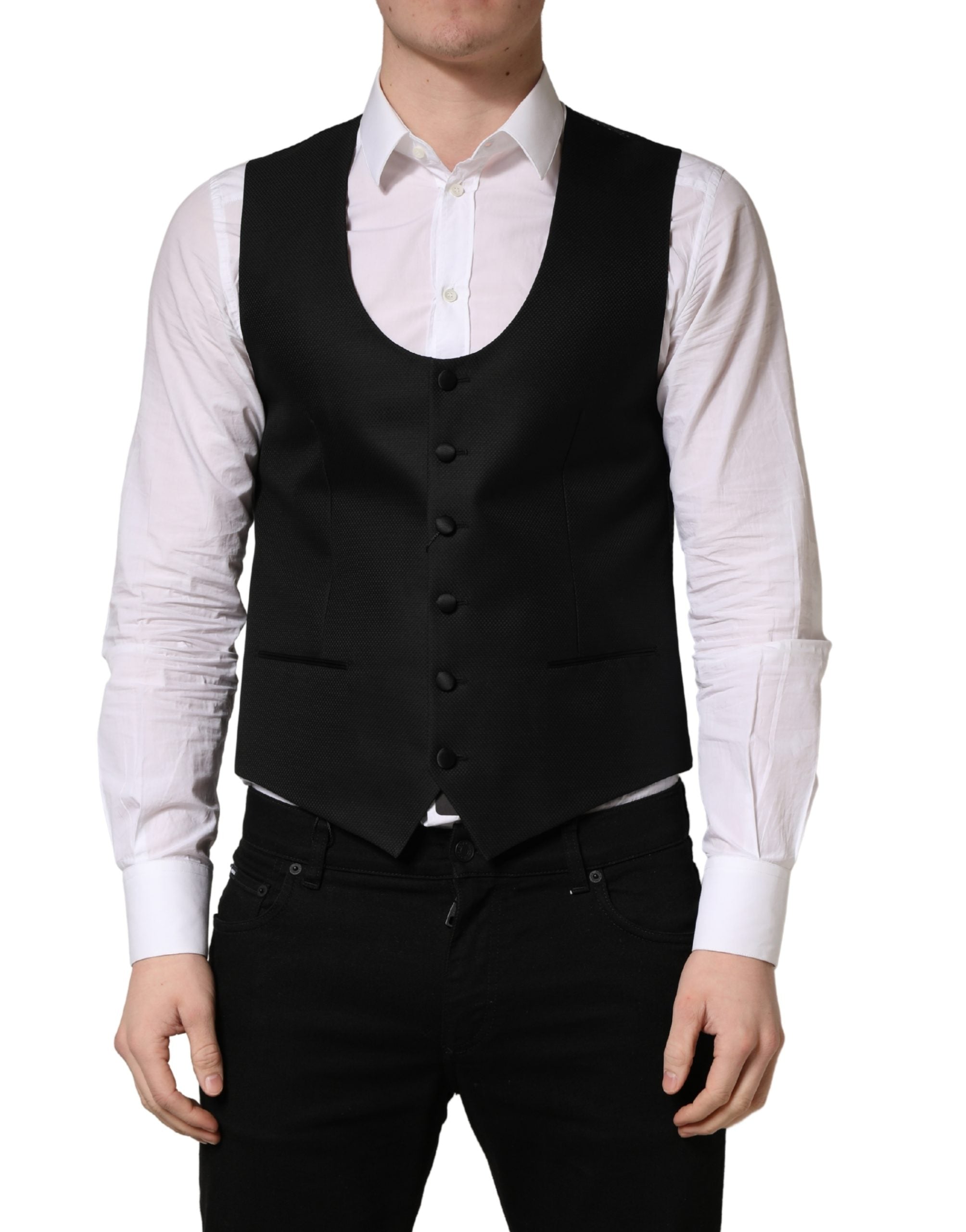 Black Stripe Single Breasted Waistcoat Vest mens luxury fashion - Mens Edit